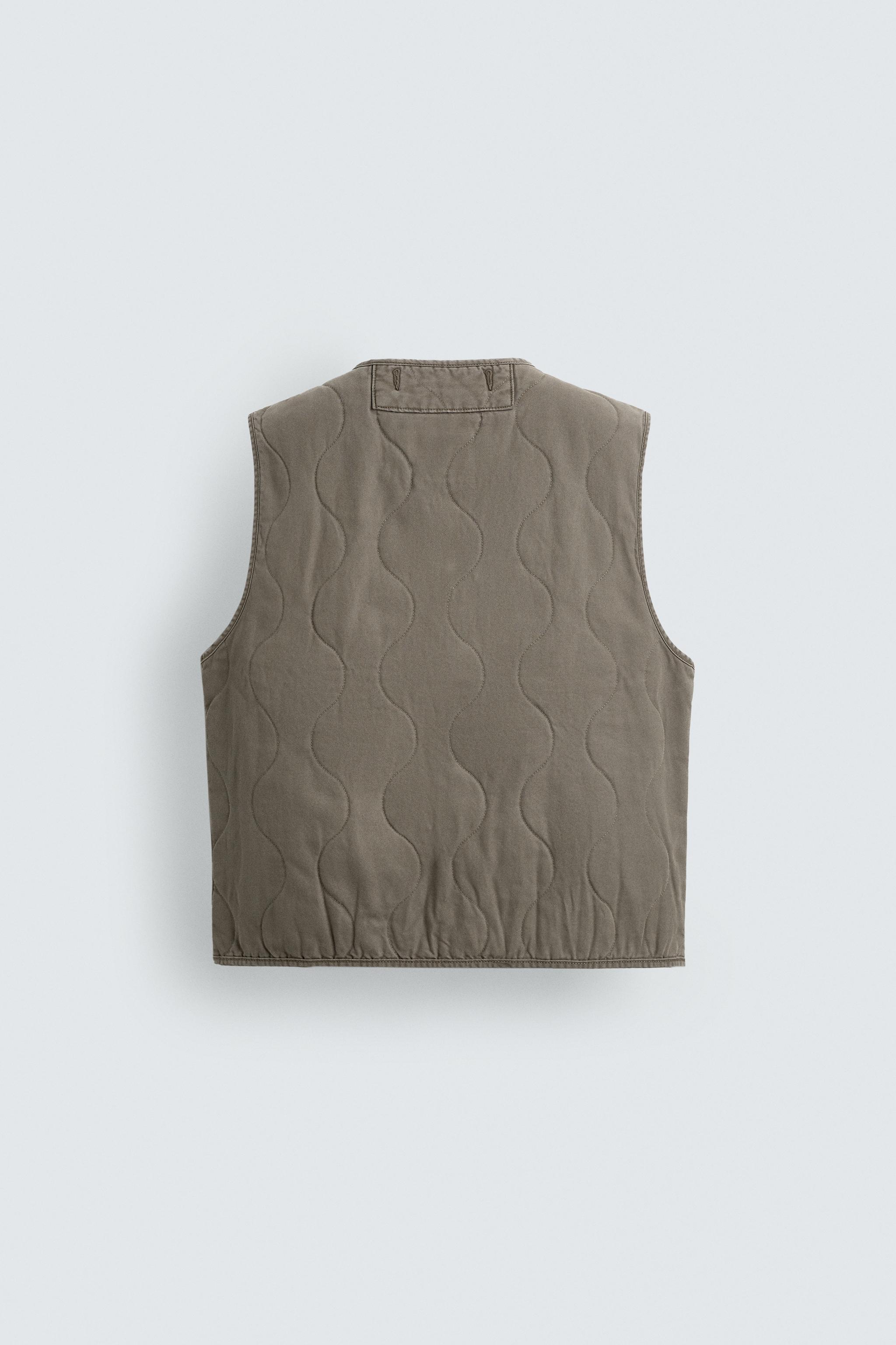 WASHED TOPSTITCHED VEST